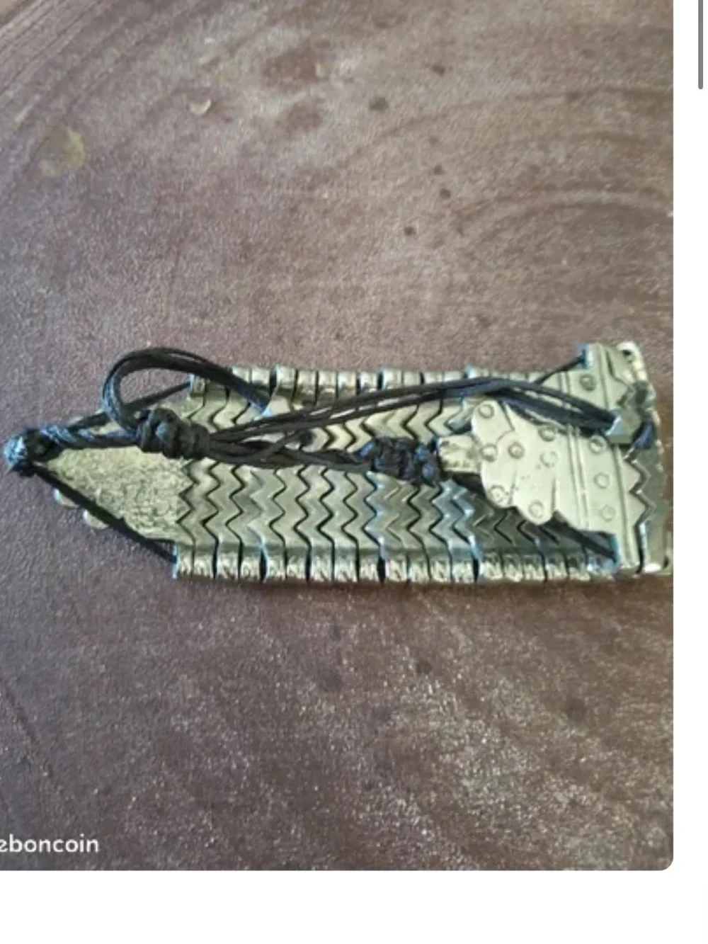 Rajasthan Silver-Plated Scale Cuff Bracelet with Cord Closure, 3.5 cm Wide